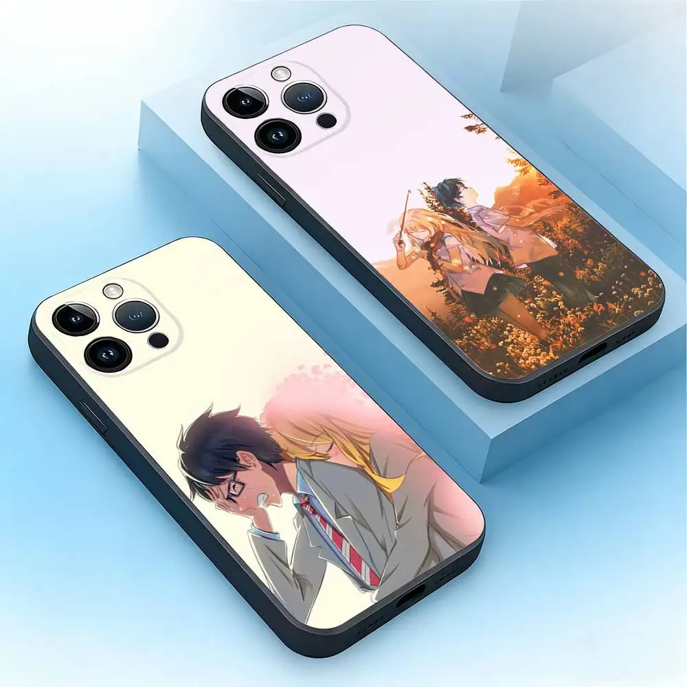 

Amine Y-Your Lie In Aprils Phone Case For iPhone 17,16,15,14,13,12,11,Pro,Max,Plus,Mini,Air,SE Anti Fall Black Matte Soft Bumper
