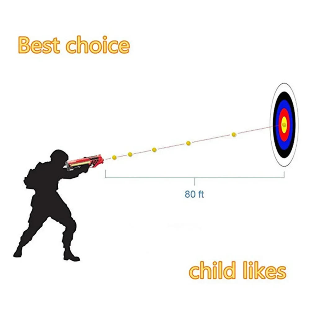 SOTYellow PU Bullet Nerf Rival Refill Darts Toy Gun Round Bullets Toy Gun Ball Dart for Nerf Rival Apollo Zeus Gun 25/50/100pcs
