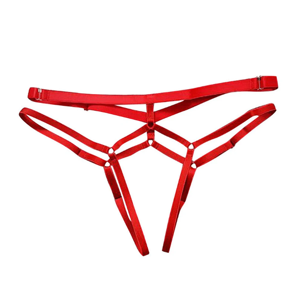Tanga Sexy ahuecado para mujer, correas elásticas sin entrepierna, tiro bajo, Simple, sólido, erótico, entrepierna abierta, bragas, lencería sin costuras