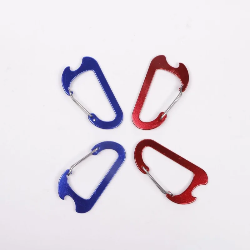 خطاف ظهر متعدد الوظائف بخطاف معدني مقاس 8 على شكل قرع مسطح مع فتاحة زجاجات للتخييم والمشي لمسافات طويلة في الهواء الطلق أداة صغيرة،