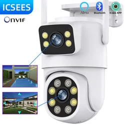 4K Surveillance Cameras WiFi Outdoor Waterproof Wireless Security Camera Dual Lens Security-Protection IP Camera AI Track ICsee