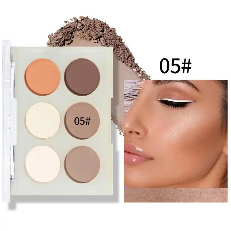 Professionale 6 colori trucco contorno evidenziatore ombretto viso polvere tavolozza fondotinta trucco tavolozza cosmetici