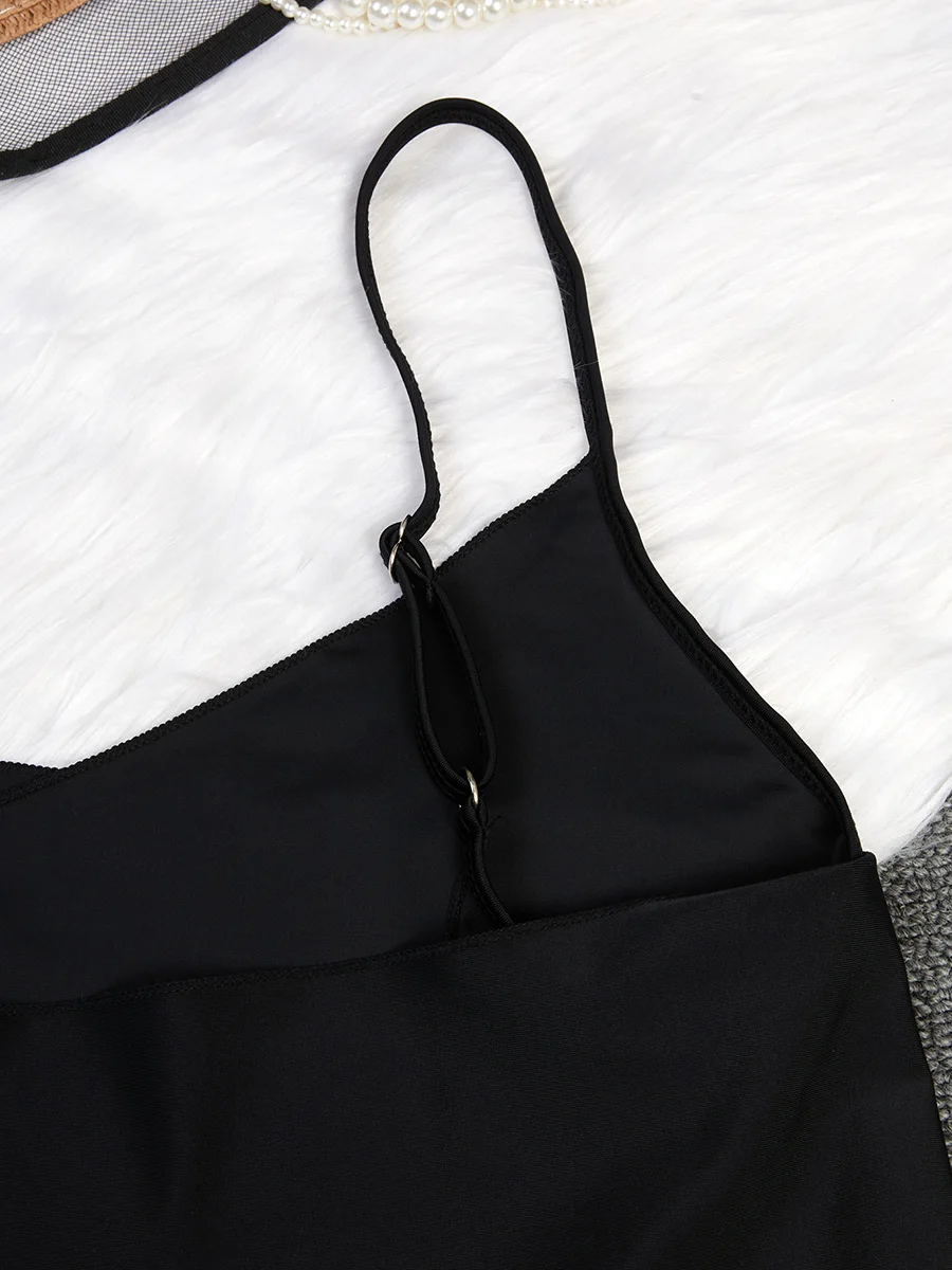 2025 traje de baño largo de talla grande para mujer, traje de baño liso para playa, traje de baño para mujer, ropa de playa para nadar