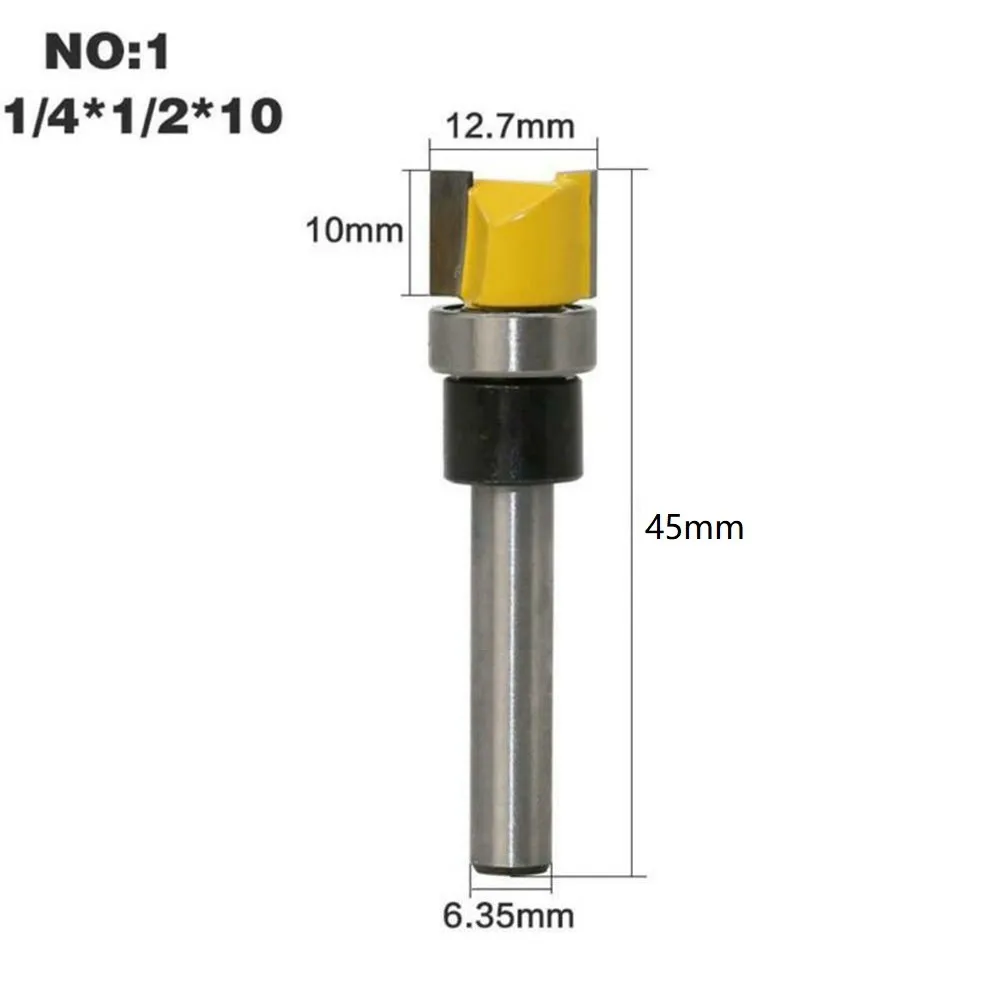 工業用パターンルータービット、シャンクトップベアリング、フラッシュトリム、木工トリミング、電動工具、1個、4"