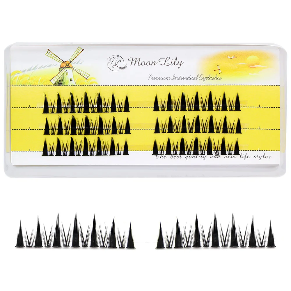 Moonlily 3D Volume DIY Clusters Eyelash Extension Mix Dovetail Individual Lashes Natural Segmented Bundles Makeup Supplies