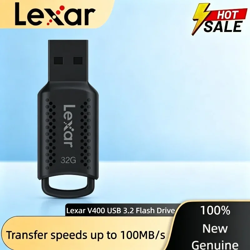 Original Lexar Flash U Disk USB Flash Drive V400 USB 3.2 Pen Drive 32GB 64GB Black Memory Stick Original for Computer Hot Sale