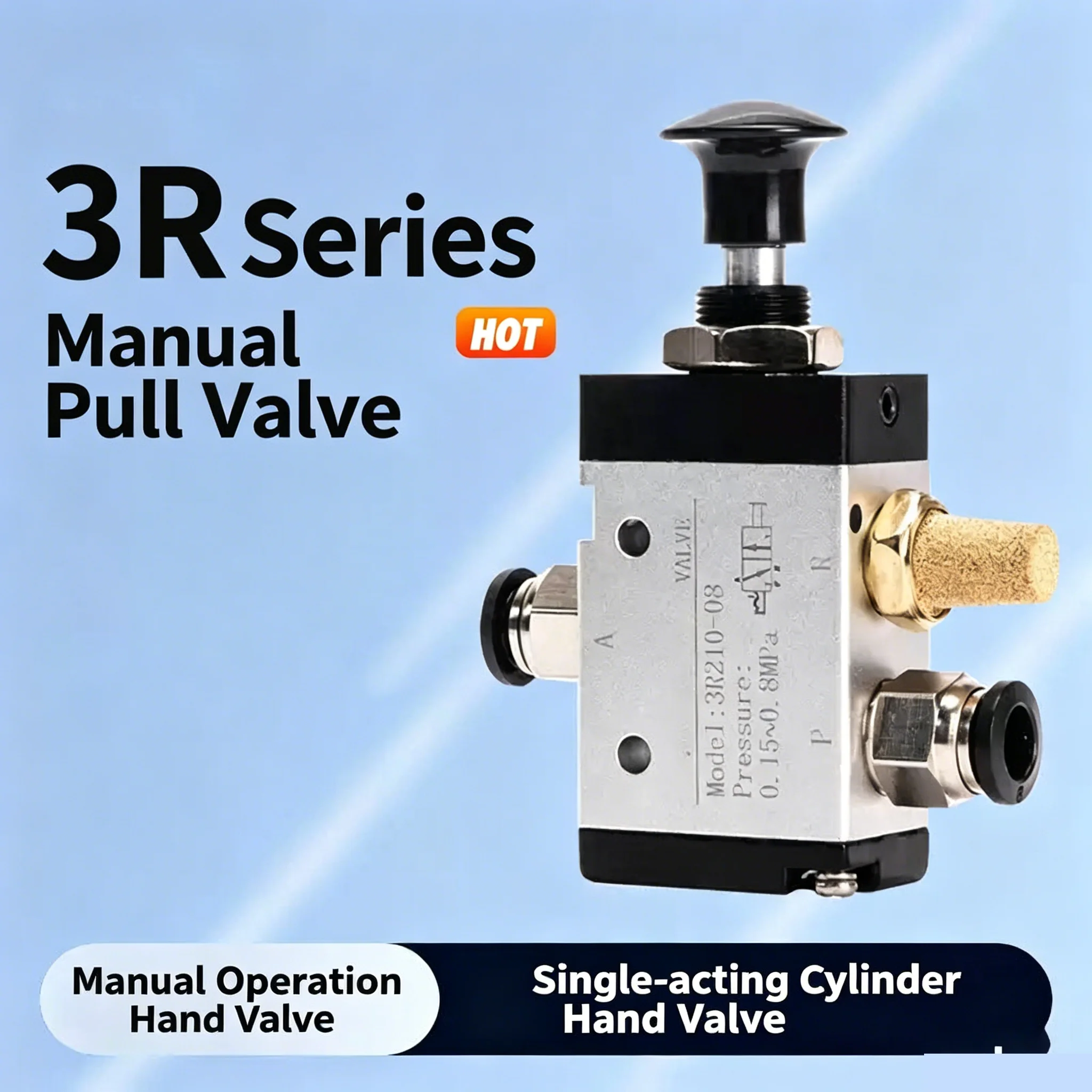 5/2 Way 4R210-08 4R310-10 4R410-15 Air Manual Valve 3R210-08 310-10 410-15 2 Way 3 Position Pneumatic Switch Control Valve
