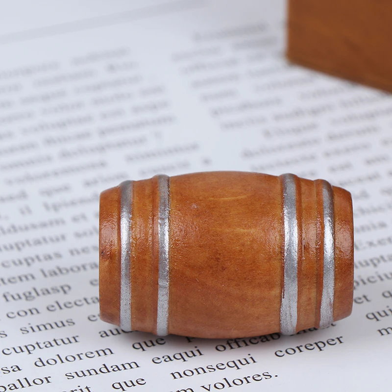 1Pc Dollhouse Miniature Wooden Round Beer Barrel Model 1:12 Mini Simulation Doll House Decoration Accessories