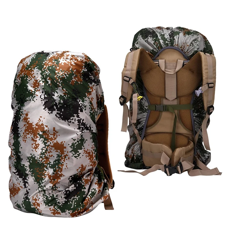 Lightweight Camo Backpack Rain Cover 80-90L Portable Foldable Waterproof Dustproof Protector For Climbing Camping Travel