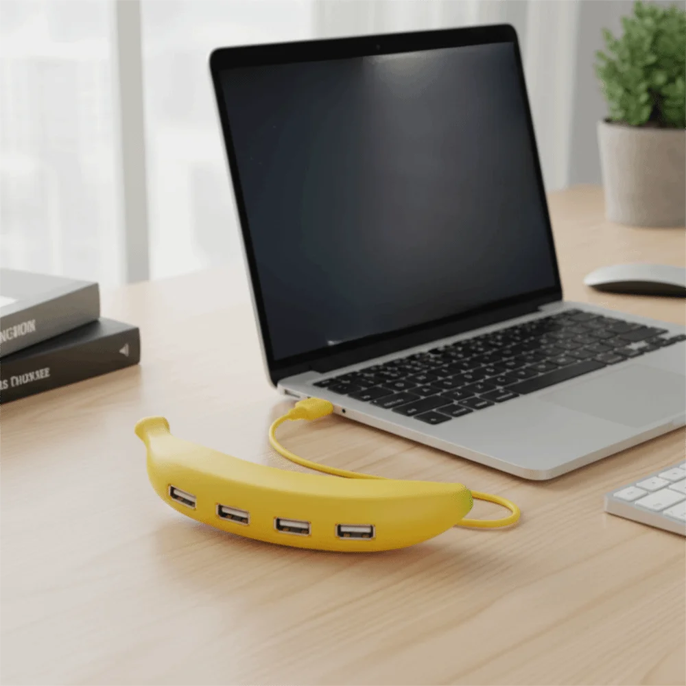 Portable Design Banana USB Hub 4 Port USB 3.0 USB Hub Expander USB 2.0 Banana Shape USB Multiport Adapter Data Transfer
