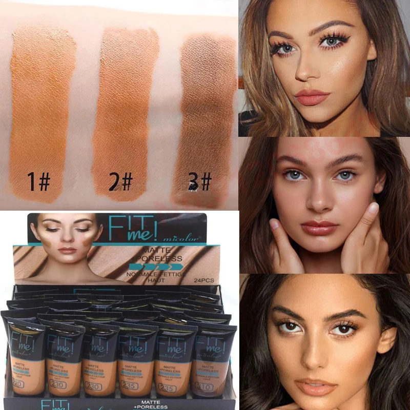 Fit me Basis Make-up Foundation 24ml vollständige Abdeckung für schwarze Frauen ölige trockene Gesicht Concealer Foundation Make-up koreanische Kosmetik