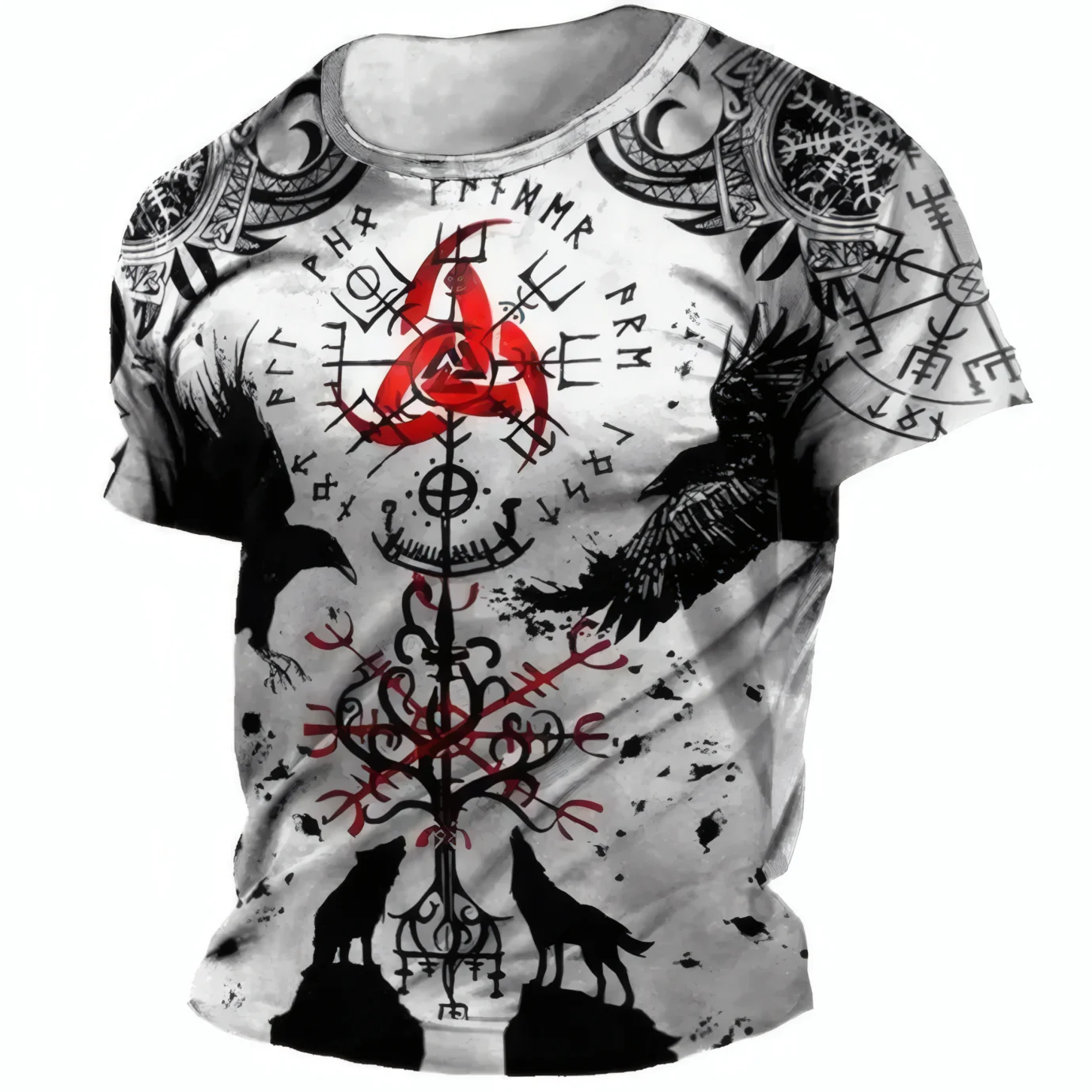 

2025 New Fashion Men hoodies 3D Printed Viking Tattoo t shirt tees shorts sleeve Apparel Unisex Norse cosplay funny streetwear