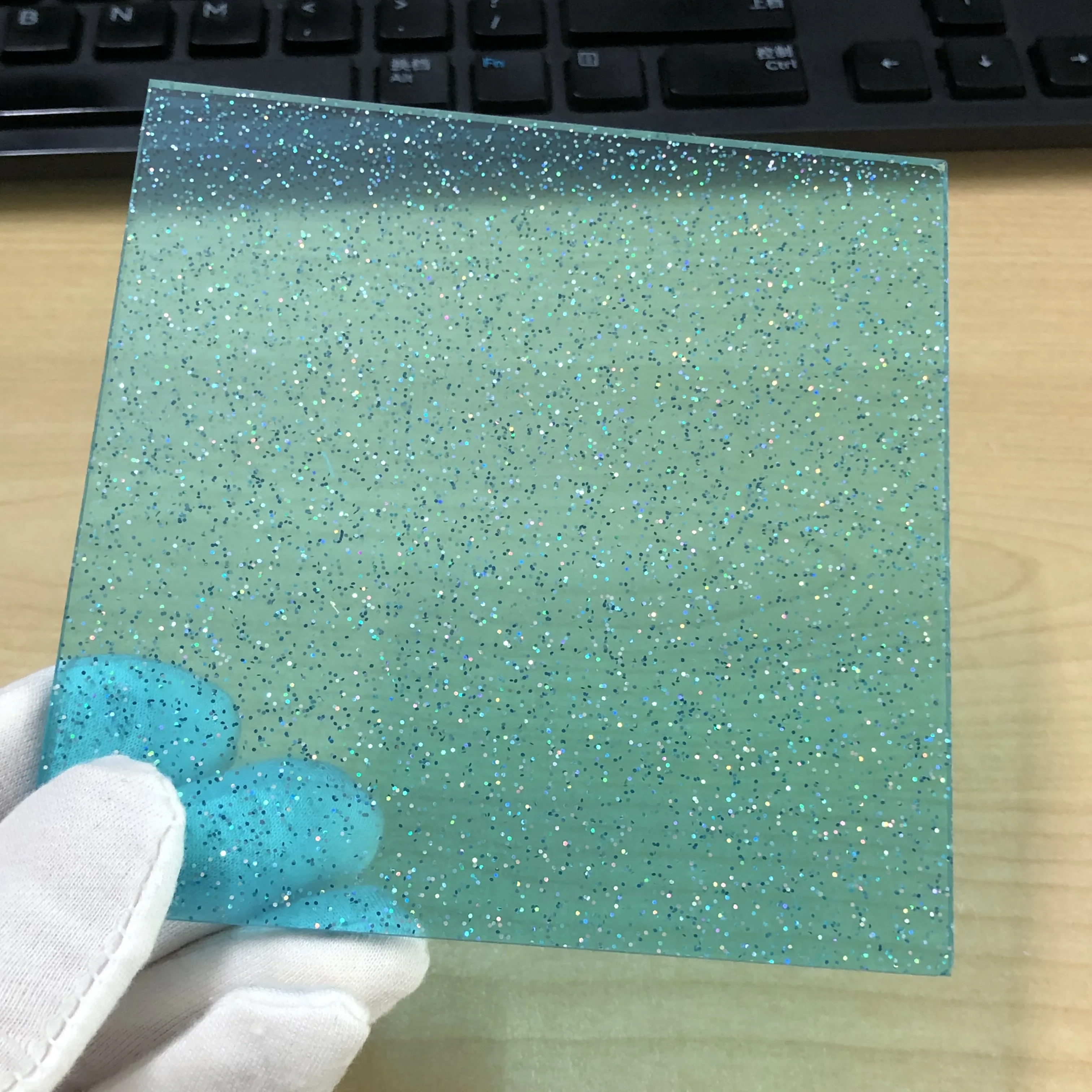 Transparent Holographic Glitter PMMA Acrylic Panel, 3.0mm Thick, 9 Color Selections