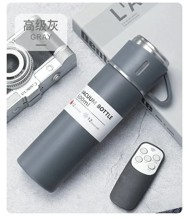 500ML 304 Stainless Steel Vacuum Insulated Bottle Gift Set Office Business Style Coffee Mug Thermos Bottle Portable Flask Carafe