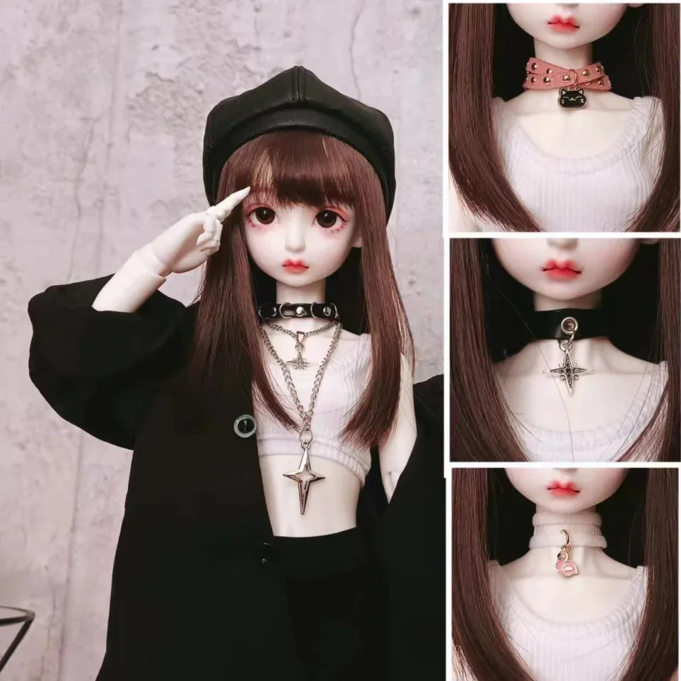 New Bjd Necklace for 1/3 1/4  Male Female Doll Neck Chain Collar Doll Accessories Diy Girl Toys Dress Up Gift, No Doll