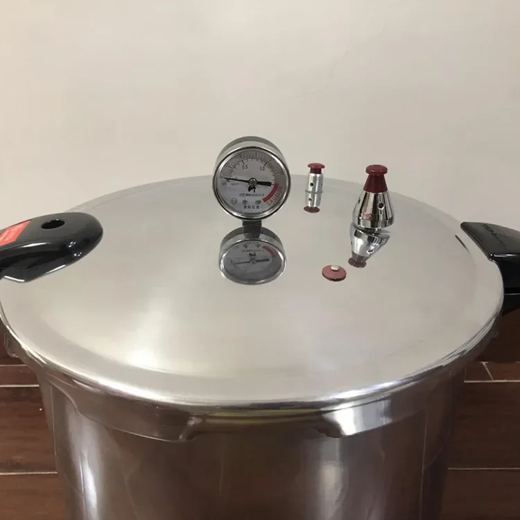 Pressure Cooker With Pressure Gauge Steamer Commercial Soup Stew Pot Kitchen Cookware Cooking Pot Gas Stove Cooker Chef Hotel