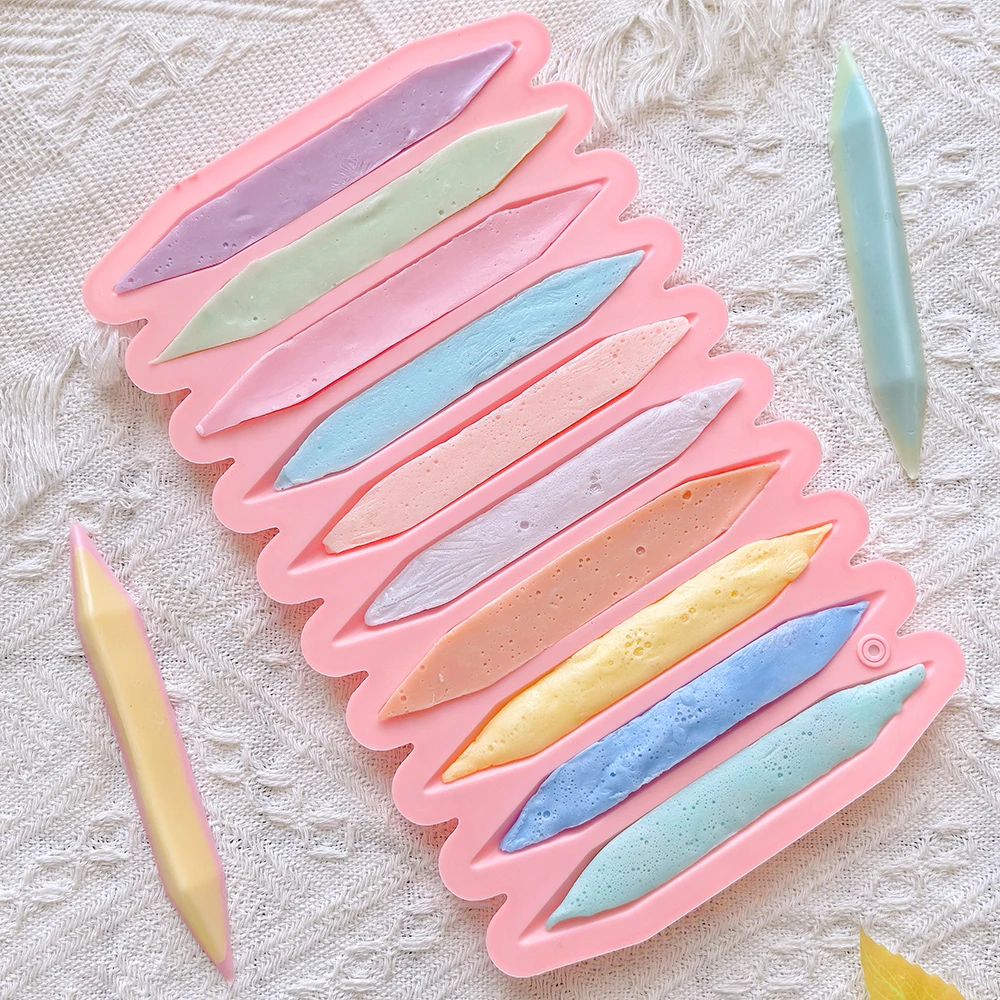 1pc 10 cavity diy self-made crayon mould silica gel chocolate mould complementary food molars Dim sum brush mould
