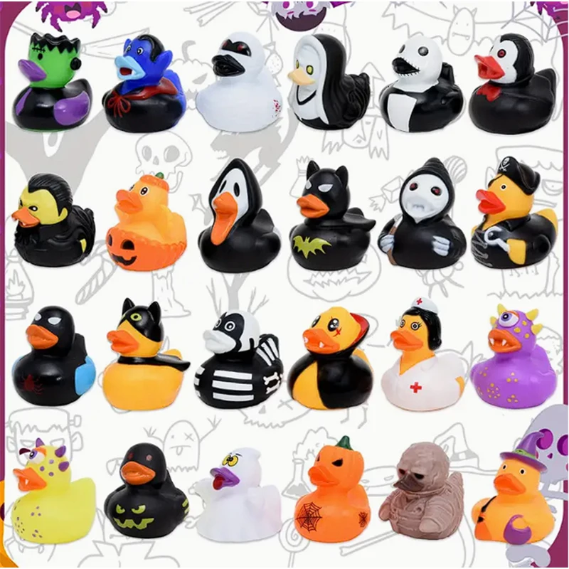 6/12/24pcs Halloween Rubber Ducks, Halloween Role Pack of Rubber Ducks, Pumpkin Rubber Duck, Funny Rubber Toys for Kids view 4