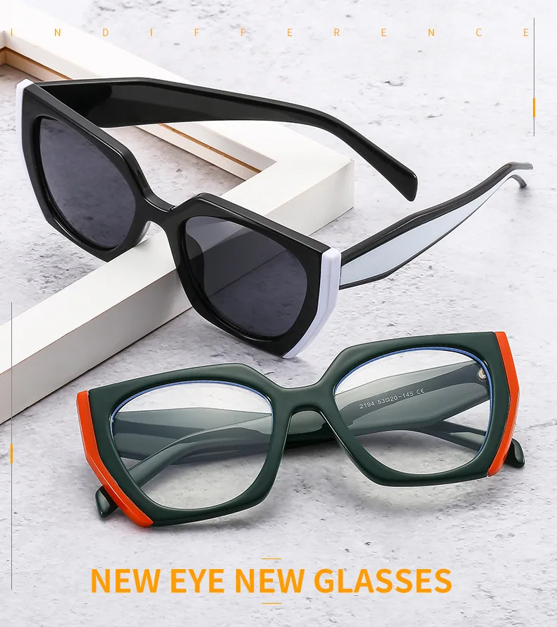 Luxus Marke frauen Sonnenbrille Mode Cat Eye Polygon Elegante Sonnenbrille Damen Vintage Brillen UV400 – Detail 4