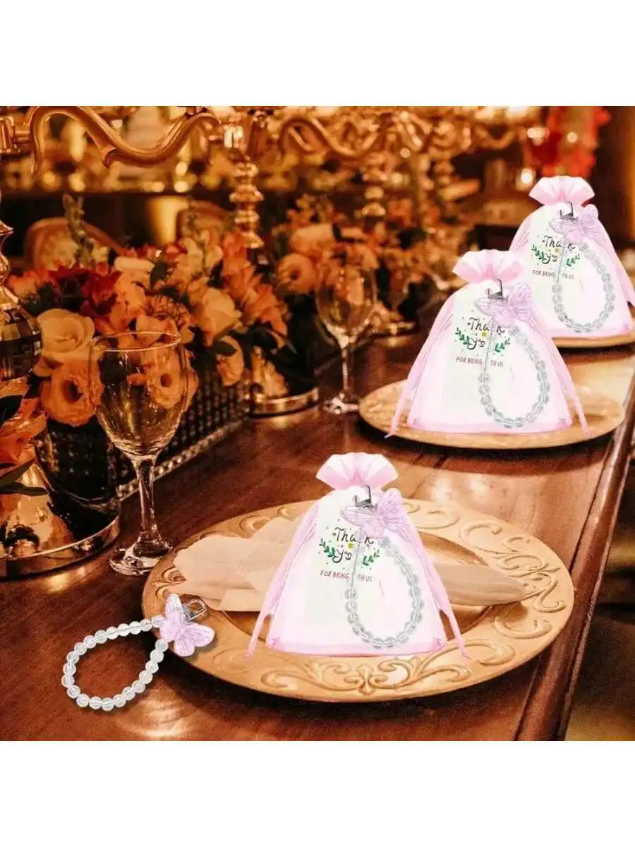 Rosa Schmetterling-Anhänger-Schlüsselanhänger, geeignet für Geburtstagsfeiern, Hochzeitsgeschenke, Taschendekorationen und kleine Geschenke zur Rückkehr. – Detail 2