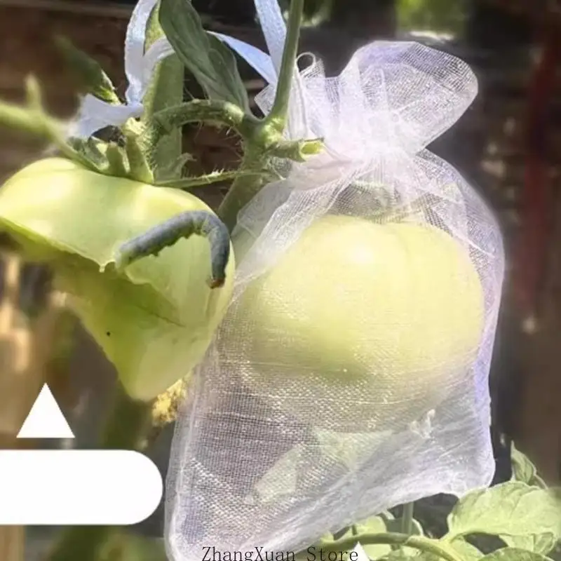 100 Stück Obst-Schutzbeutel, Netz-Abdeckungsbeutel, Kordelzug, Netz, Obstschutz, 3 x – Detail 10
