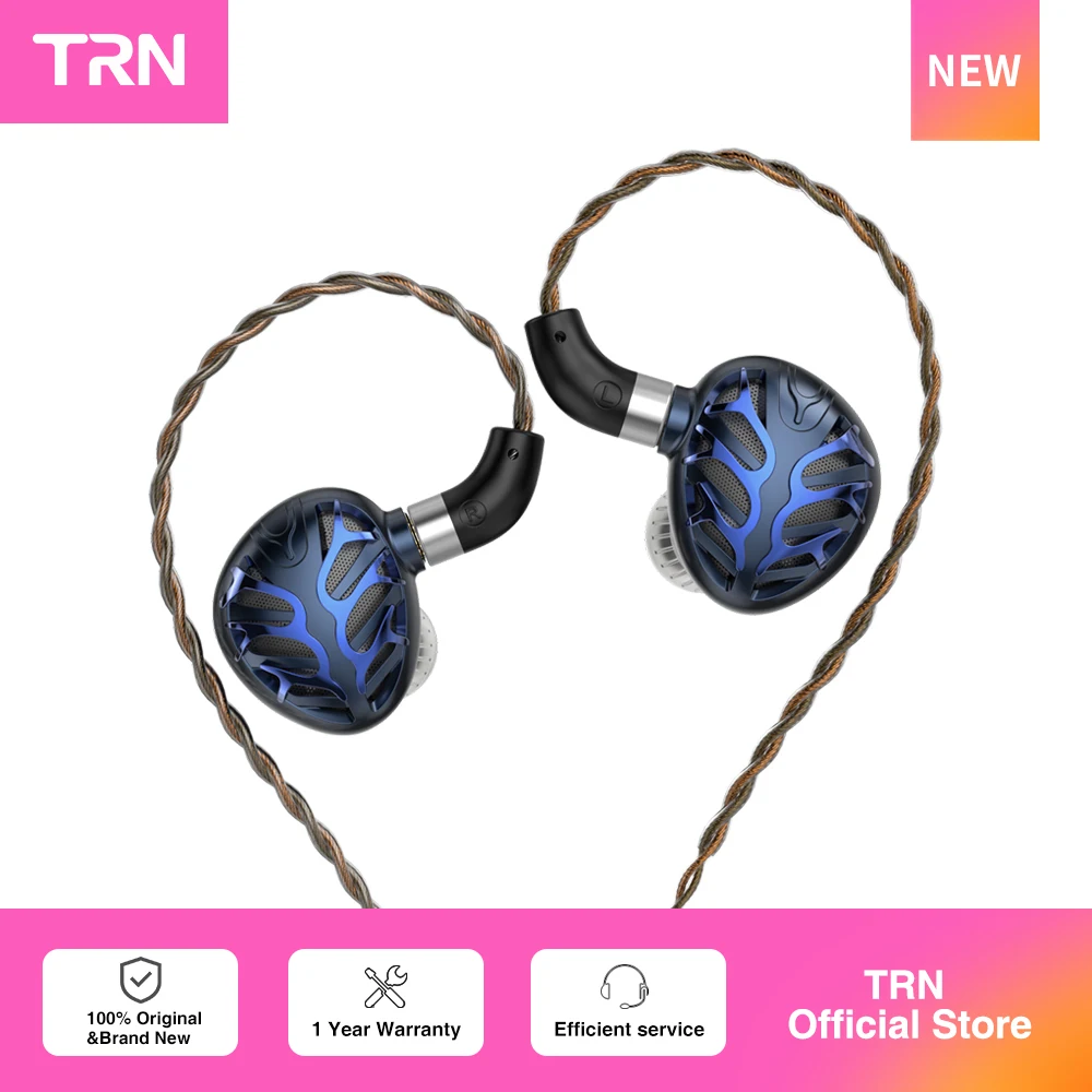 Écouteurs intra-auriculaires TRN Official Azure Dragon de deuxième génération avec diaphragme planaire de 14,6 mm et embouts interchangeables