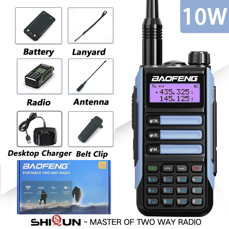 Baofeng-walkie-talkie UV-16 plus,高出力USB c,長さ10km,範囲UV-16,2