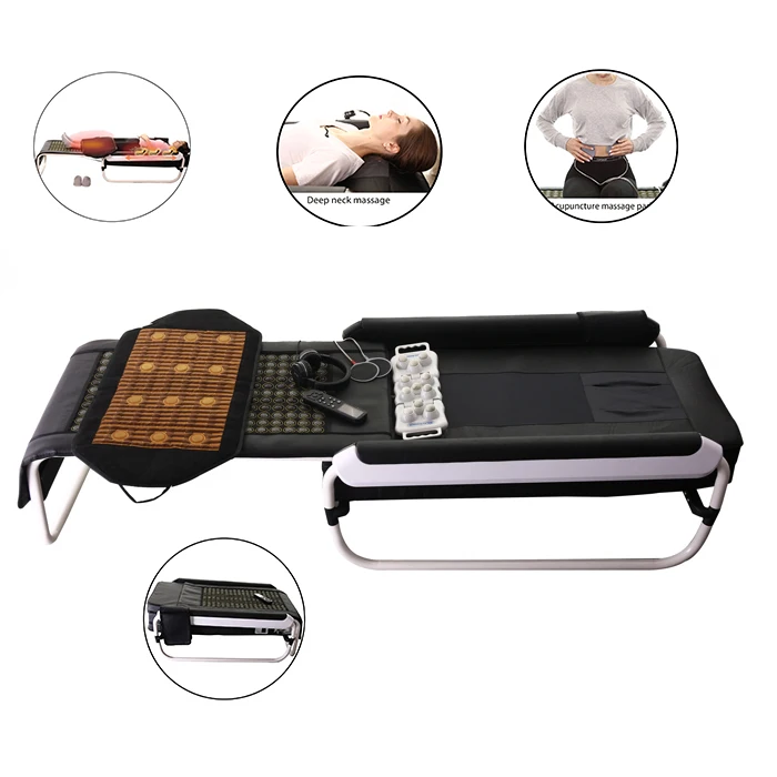 2022 New Infrared Light Jade Massage Bed 3D Electric Jade Stone Full Body Massage Table Thermal Jade Roller Massage Bed