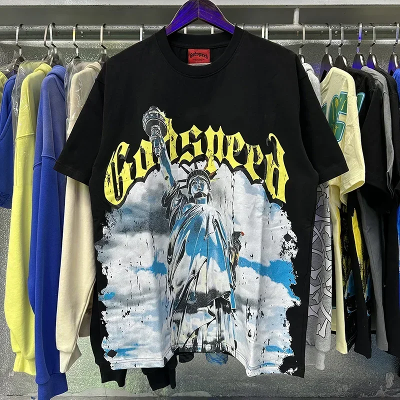 

Hip Hop GOD SPEED Crewneck Short Sleeve Spring Men Woman Classic Printing High Quality Casual T-shirt 100% Cotton Top Tees