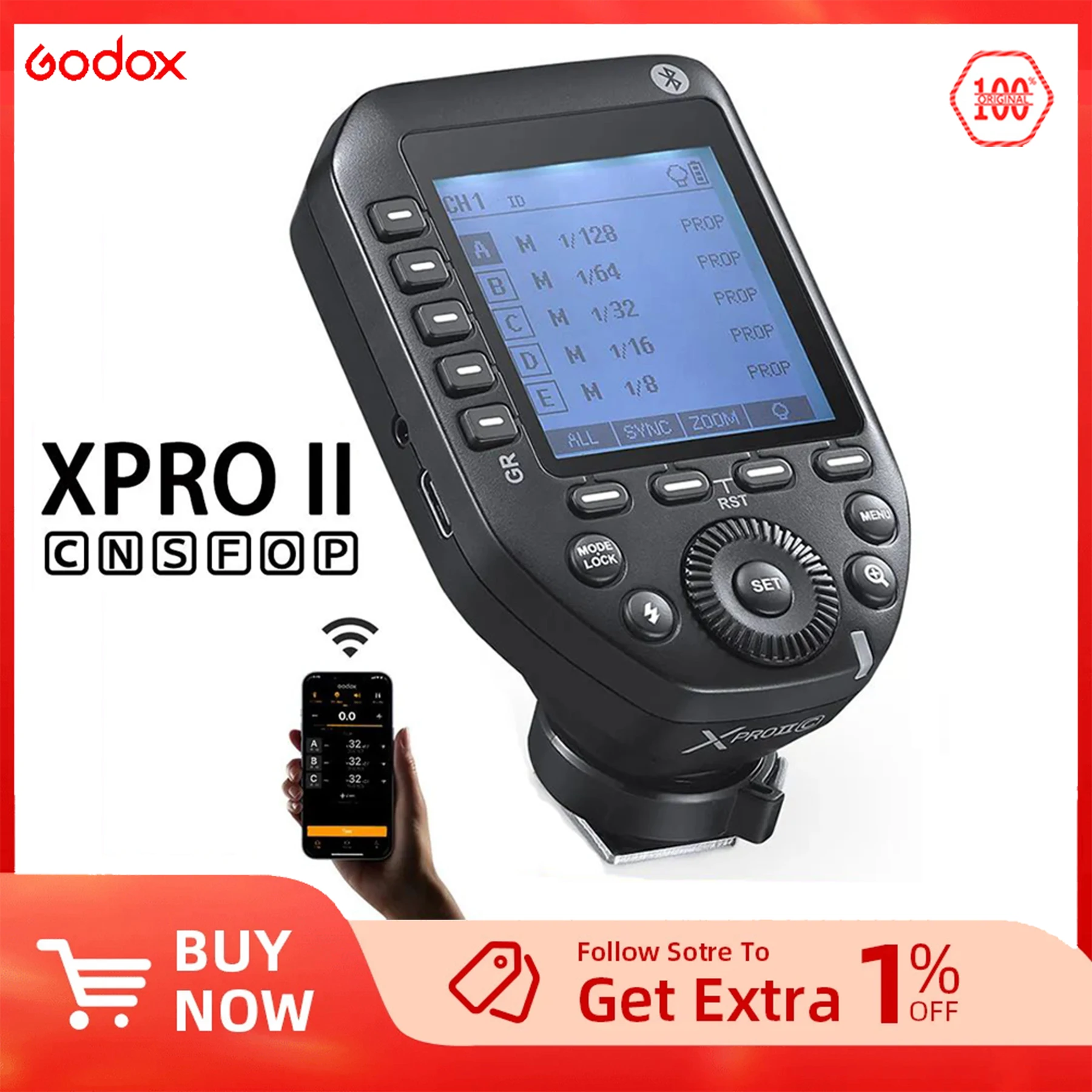 Godox XPROII Trigger XPROII-L XPROII-C XPROII-N XPROII-S XPROII-F TTL HSS LCD Screen Transmitter for Leica Canon Nikon Camera