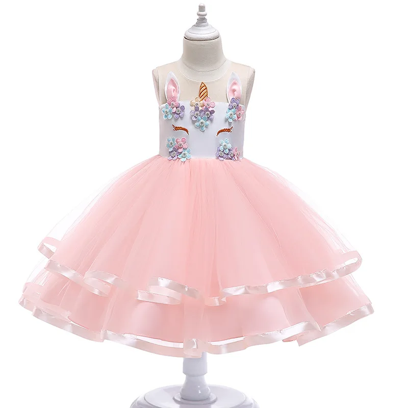 Einhorn Tutu Kleid Prinzessin Kleid Mädchen Geburtstags feier Kleid Kinder Kinder Blumen mädchen Einhorn Kleid Halloween Kostüm