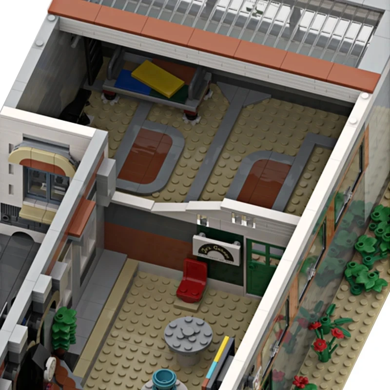 MOC-132465 Scuola Corne Invertita Compatibile 10264 10224 Blocchi di Costruzione Modulari di Mattoni Puzzle Educativo Giocattoli FAI DA TE Regali Di Compleanno