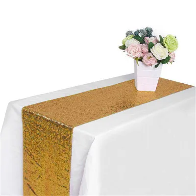 

Gold Sequin Runners Pretty Golden Cloth for Dining Room Decor Fashion Party Table Cloth Stylish Runner Household Decor Sequins