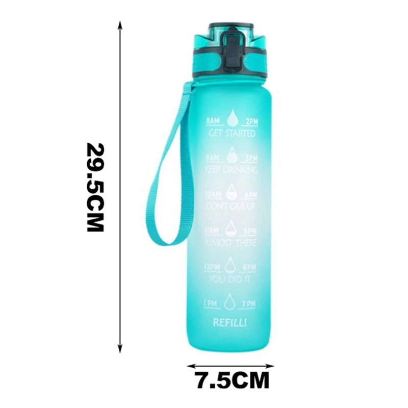 Direct Drinking Sports Bottle (1000 Ml)Drinking Water Bottles With Time Marker Sports Gym Bottles Outdoor Drink Bottle