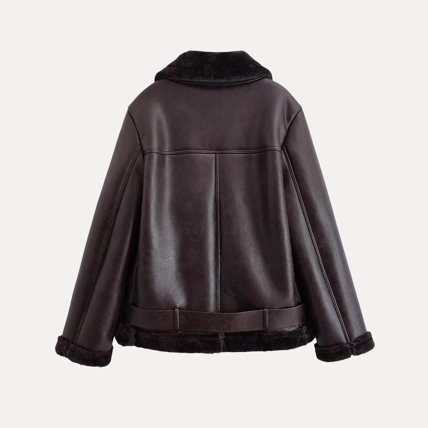 2025 Autunno delle nuove donne Biker Jaet Pelliccia Pelle Inteated Doppio colore Ladies Or Capispalla Stand Fit Z