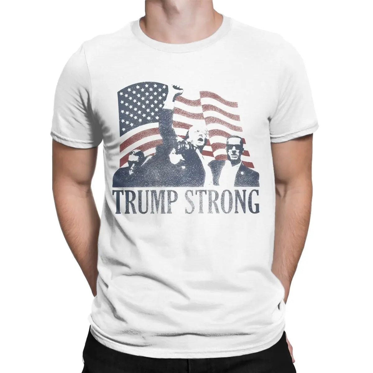 Summer Trump Rally Shooting Strong for Men Women T Shirt 2024 President Outfits Vintage Tees T-Shirts Pure Cotton Gift Idea