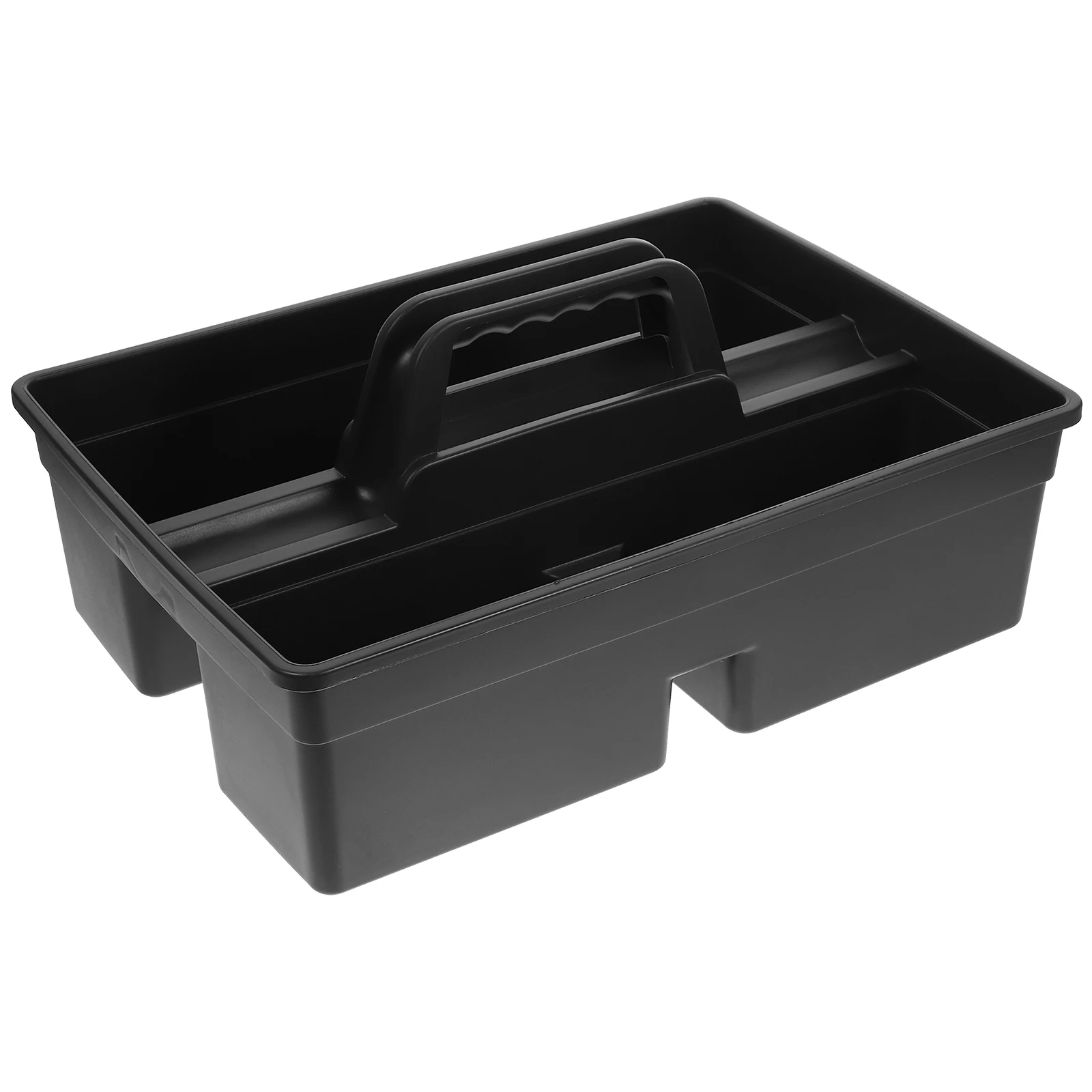 

Large Capacity Storage Tray Portable Dual Sides Tool Basket Car Item Cleaning Tool Plastic Storage Box with Handle (Dark Grey)