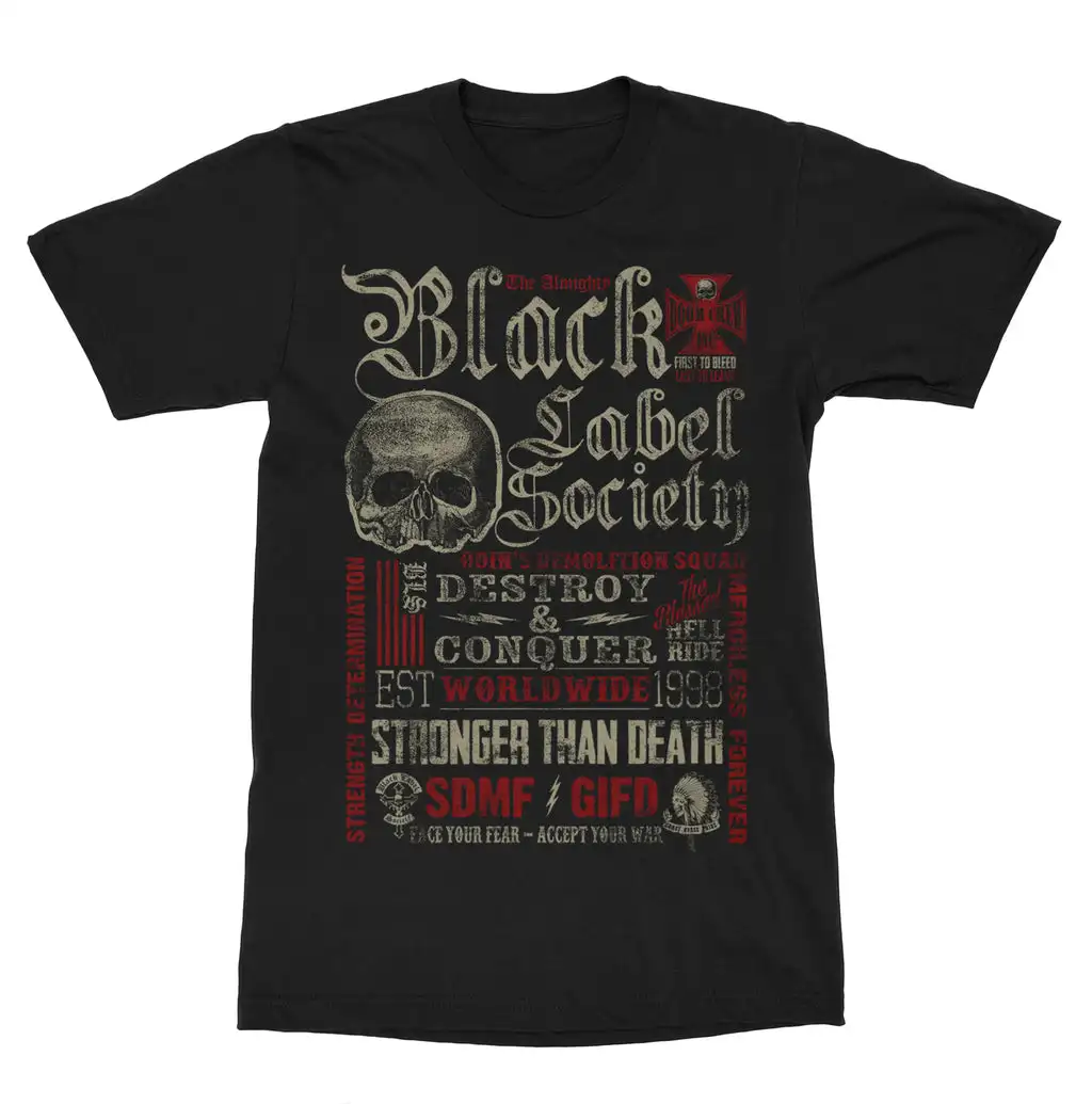 Pop Black Label Society Graphic Cotton Band Shirt Unisex Summer Short Sleeve Fashion Brand Tee Luxury Casual Vintage Tees