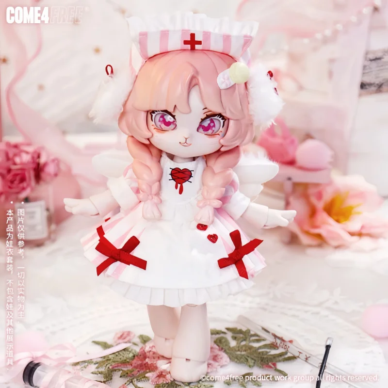 COME4FREE Healing Nurse Disease Tour Mushroom Power Baby Clothes OB11 Doll BJD Doll Clothes Doll Skirts Dress up Accessories