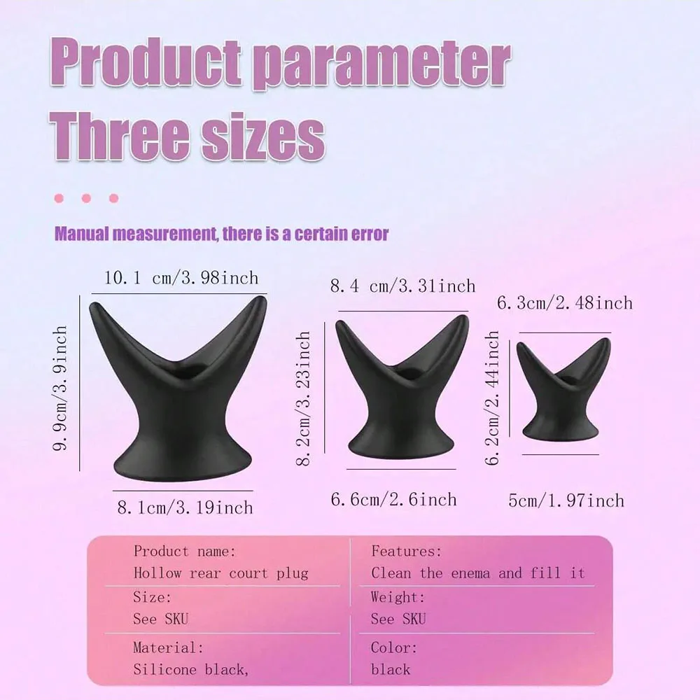 Soft Silicone Hollow Anal Plug, Stretchy Open Tunnel Butt Plug Dilator for Anal Training Stretching Enema Play, Comfortable Base view 4