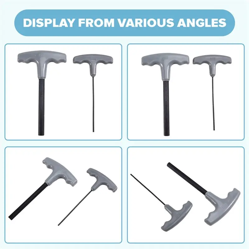 Y51A-20PCS Imperial Hex Key T-Handle Set, 3/32In-3/8In T-Handle Hex Wrench Set With Storage Rack, For Automotive Repair