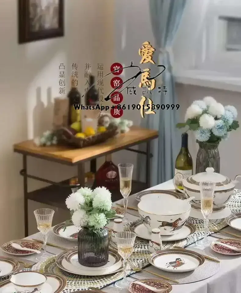 high quality new design 50 fine porcelain dinner set hot selling ceramic tableware bone china dinnerware sets