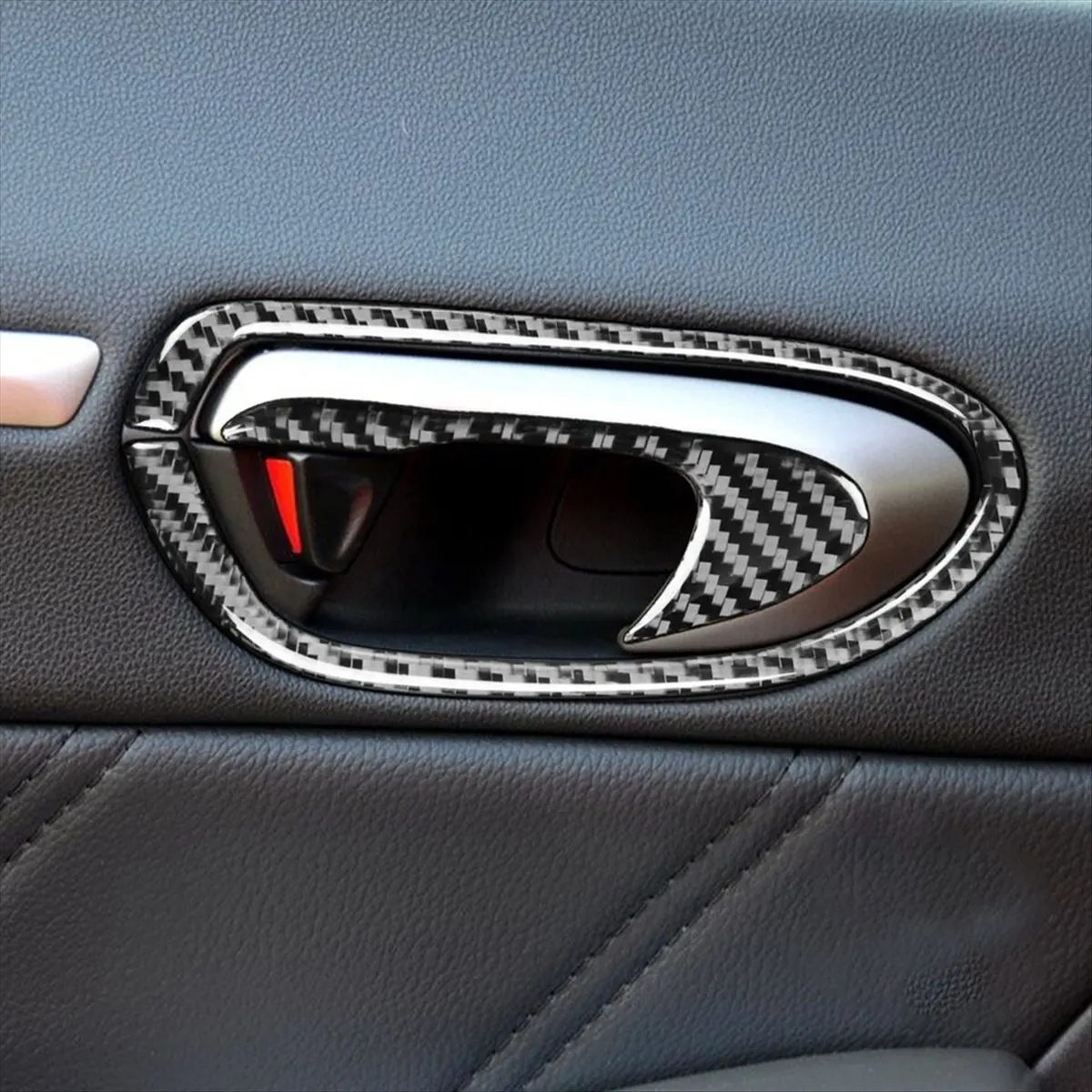 #33M Dashboard Stripe Cover Trim,8Pcs Interior Door Handle Cover Trim for Honda Civic 2006-2011 (Carbon Fiber Color)