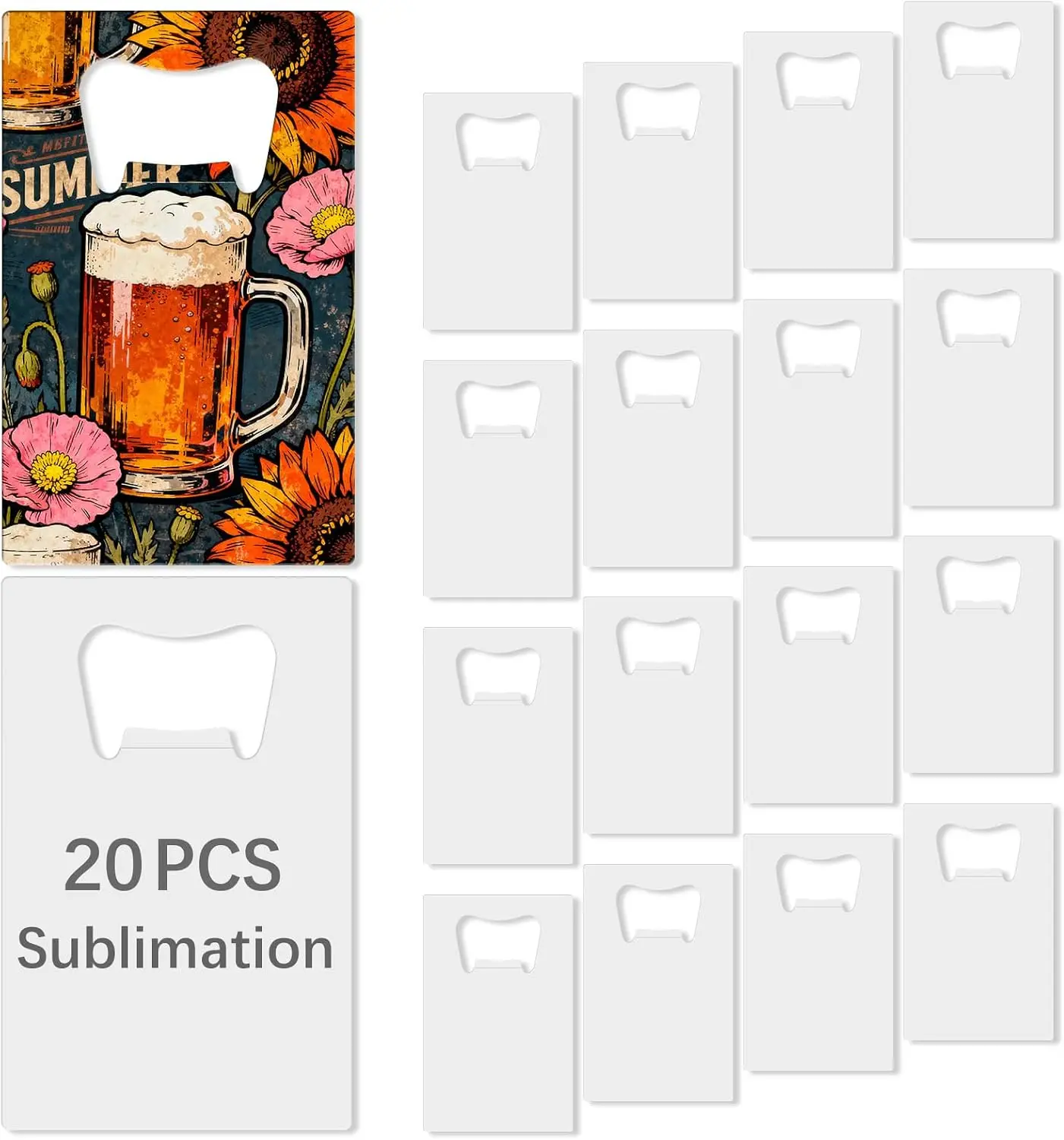 20pcs Sublimation Bottle Opener Picture Frames Blanks Presents for Christmas, Wedding, Father's Day,Bar, Kitchen, Restaurant