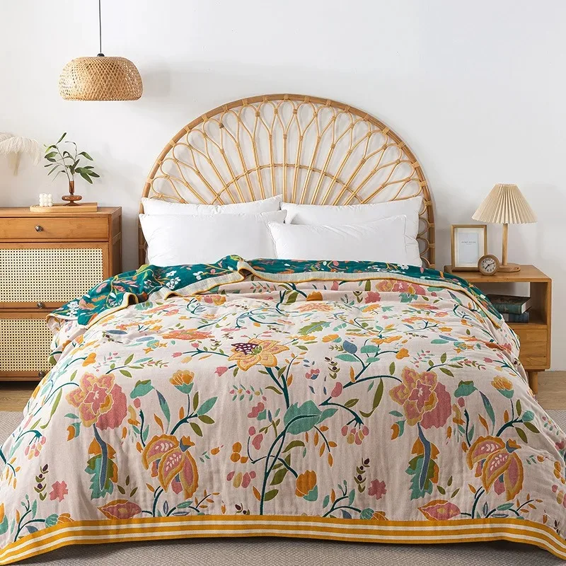Luxury European Cotton Cooling Blanket 200x230cm Soft Air Conditioning Bedspread Home Textile Sofa Cover Sheet