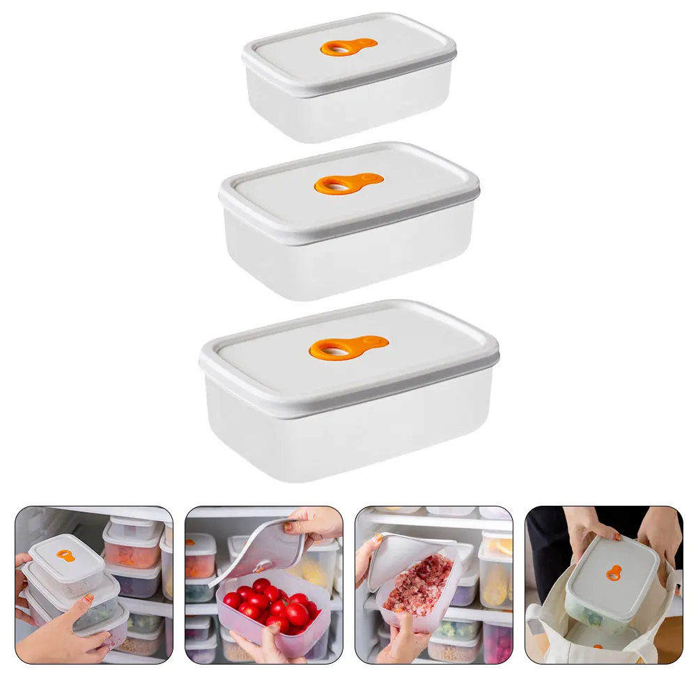 

3pcs Freezer Reusable Microwave Safe Storage Boxes Baby Food Fridge Vegetable Keeper Sealed Fruit Cases Safe Material Snack