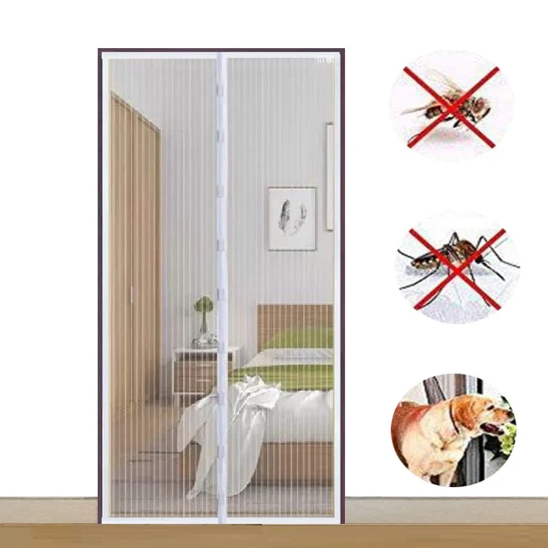 Strong Magnetic Automatic Curtains Door Curtain Anti-mosquito and Insect-Proof Mesh Mosquito Gauze Automatic Closing Large-Size