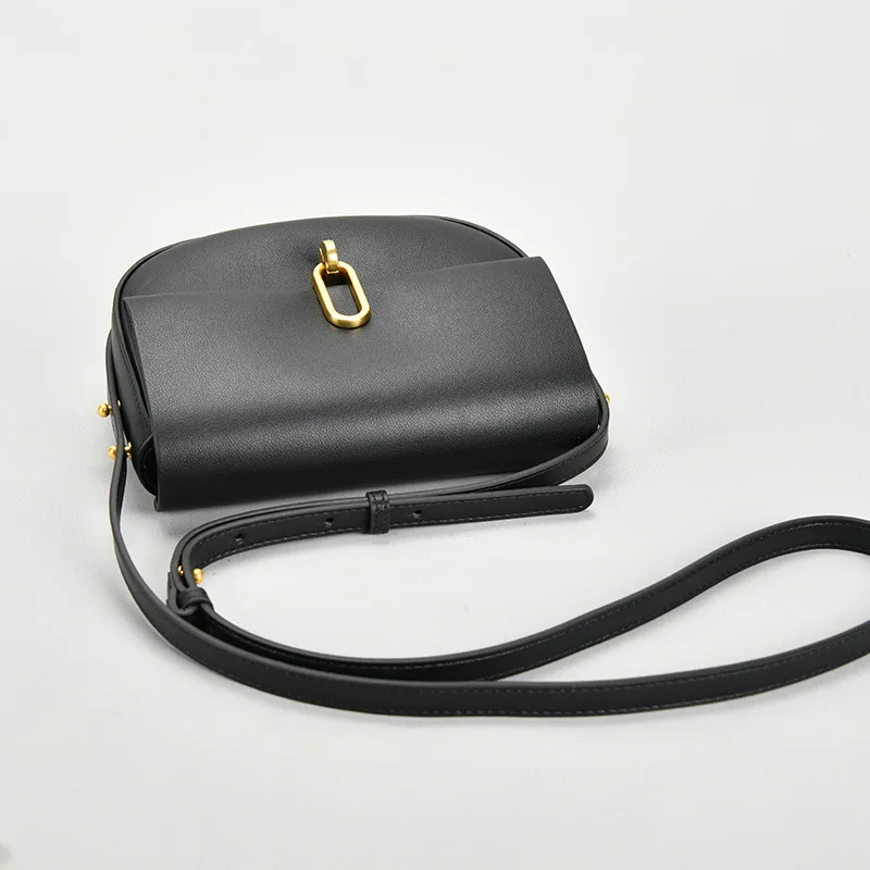 256-1 Genuine Leather Women Flap Crossbody Bag Solid Fashion Shoulder Bags