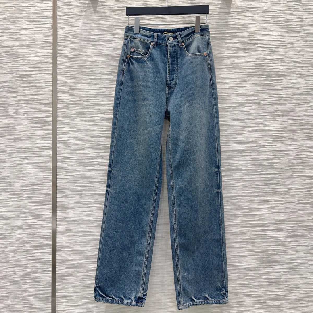 2026 New Women High Waist Straight Leg Pants Button Fly Front Pocket Vintage Long Trousers Daily Casual Bottoms lyt26713187