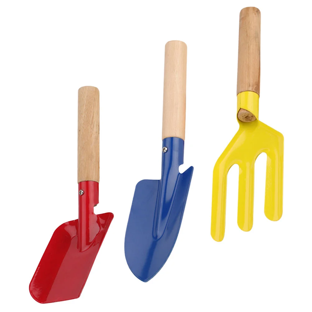 3 Pcs Gardening Tool Set Three-piece Small Flower Planting Trowels Hand Square Farm Metal Soil Dig